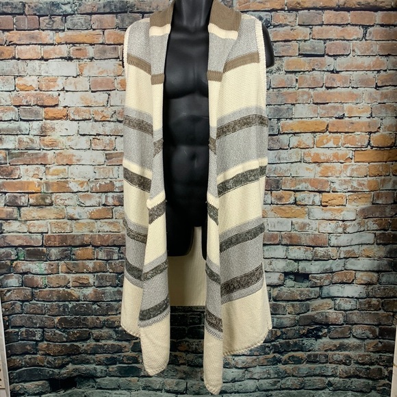 Chico's Sweaters - Chicos off white & brown cardigan 
Size 2